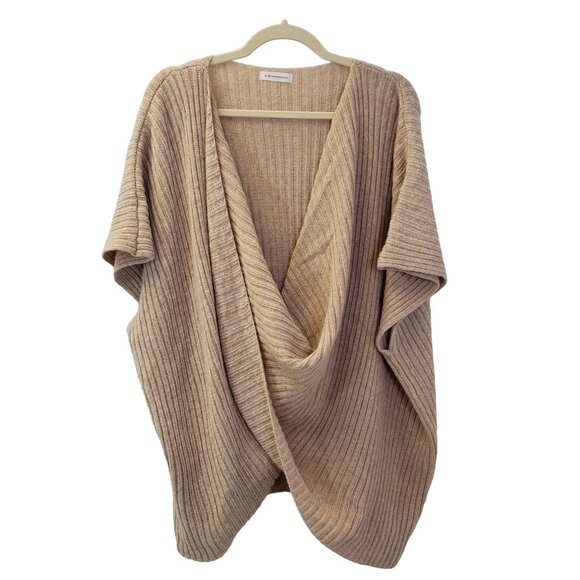 Anthropologie Wool Blend Ribbed Criss-Cross Poncho Sweater - Picture 1 of 7